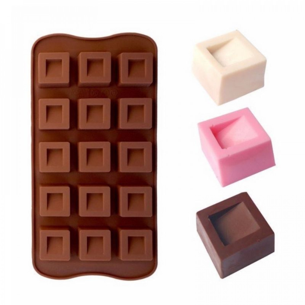 SILICONE CHOCOLATE MOULD DIMPLED SQUARE SHAPE